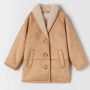 NWT Zara Girls Double Sided Shearling Coat